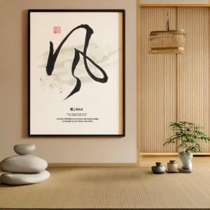 Zen Calligraphy "Wind" Print